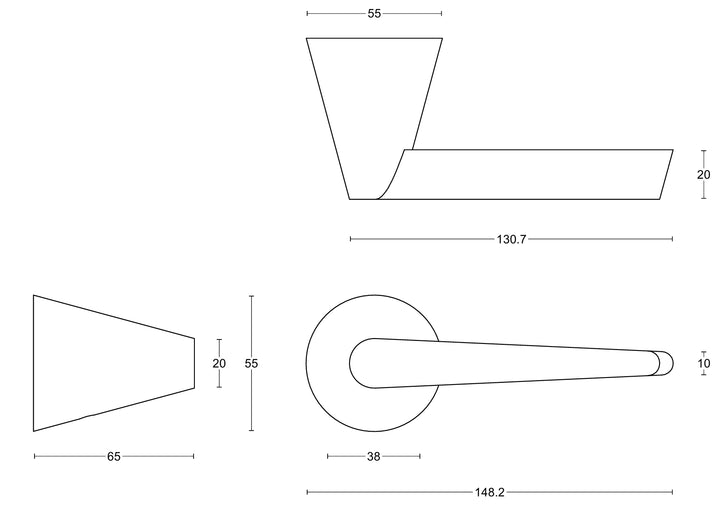 CONE OH100 Lever Handle Set