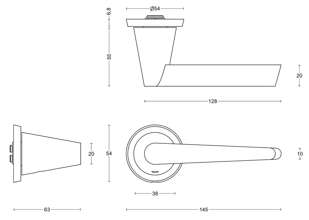 CONE OH101 Lever Handle Set