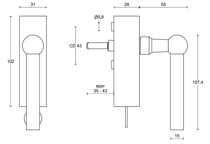 FORMANI FVL100-DKLOCK TECHNICAL DRAWING