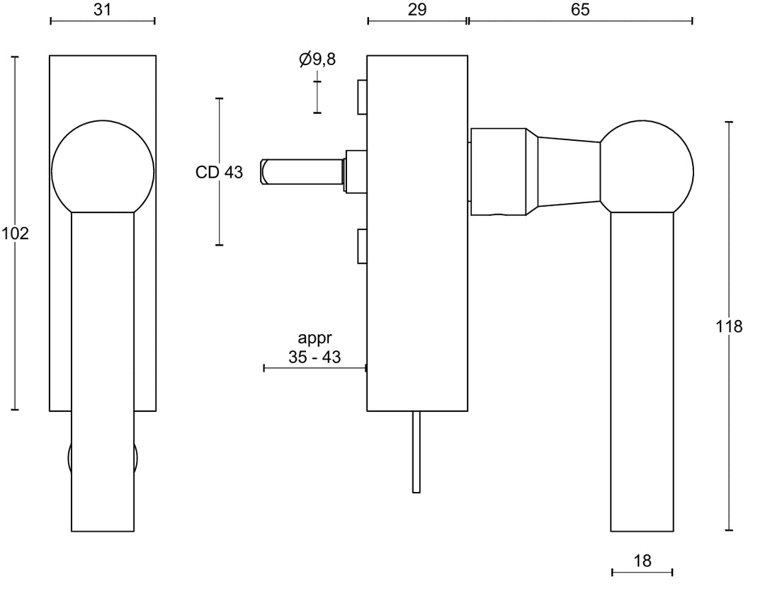 FORMANI FVL125-DKLOCK TECHNICAL DRAWING