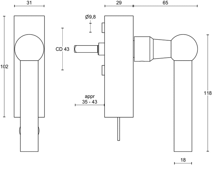 FORMANI FVL125-DKLOCK TECHNICAL DRAWING