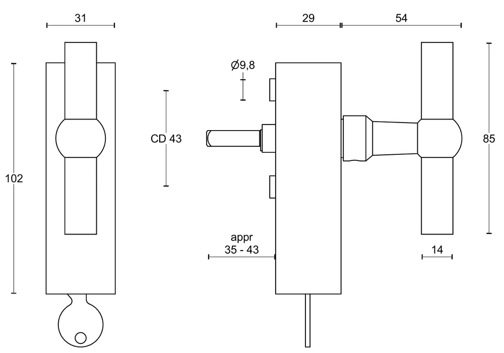 FORMANI FVT85-DKLOCK TECHNICAL DRAWING - ITFITZ