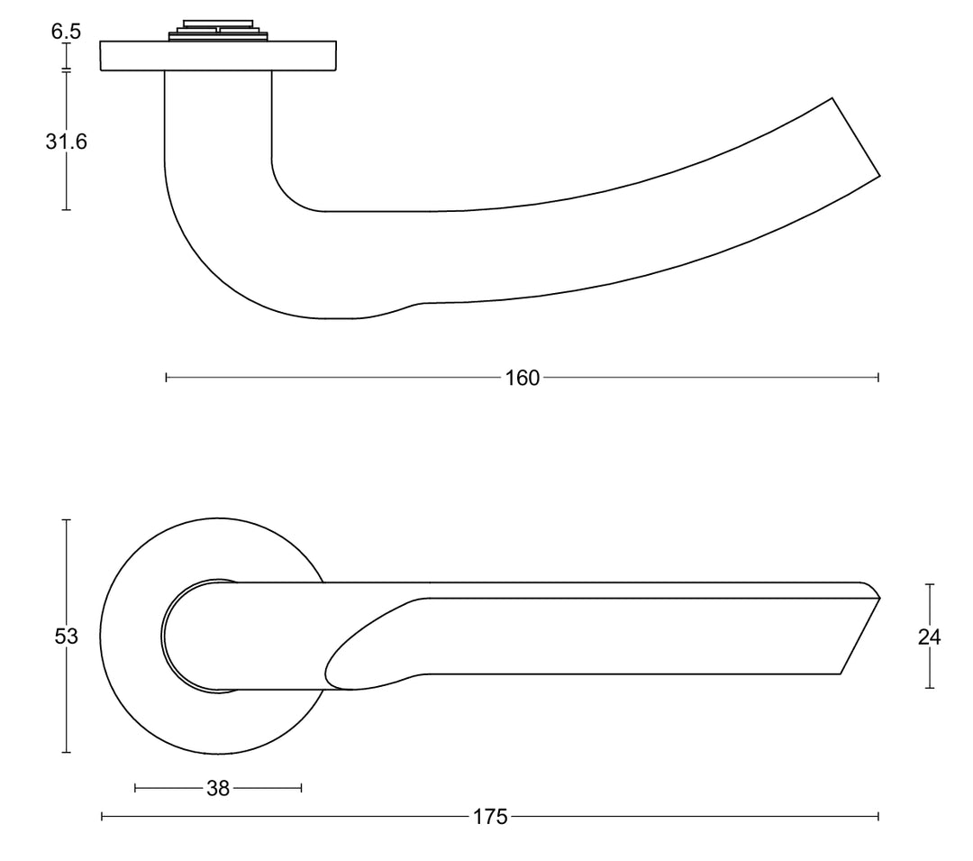 RIVIO GL102 lever handle set