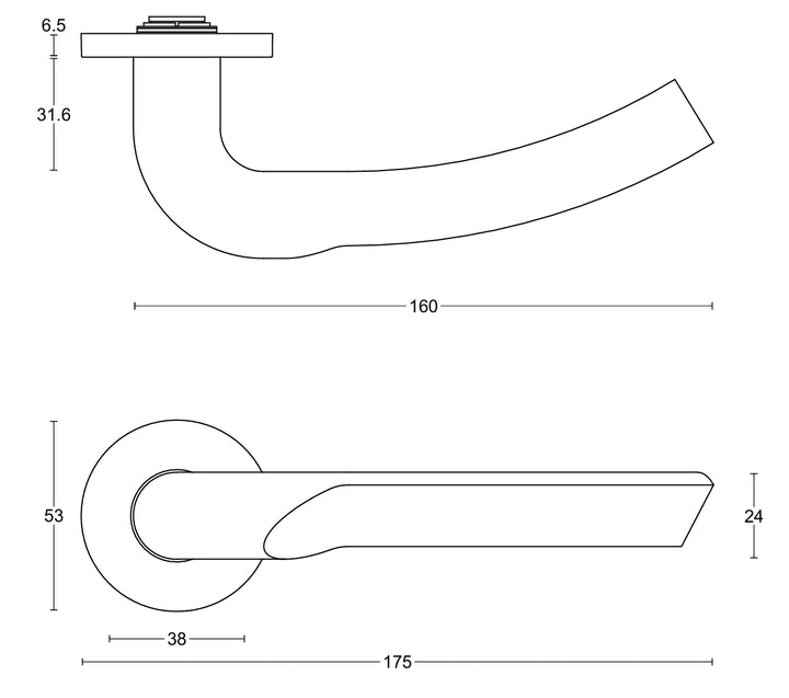 RIVIO GL102 lever handle set