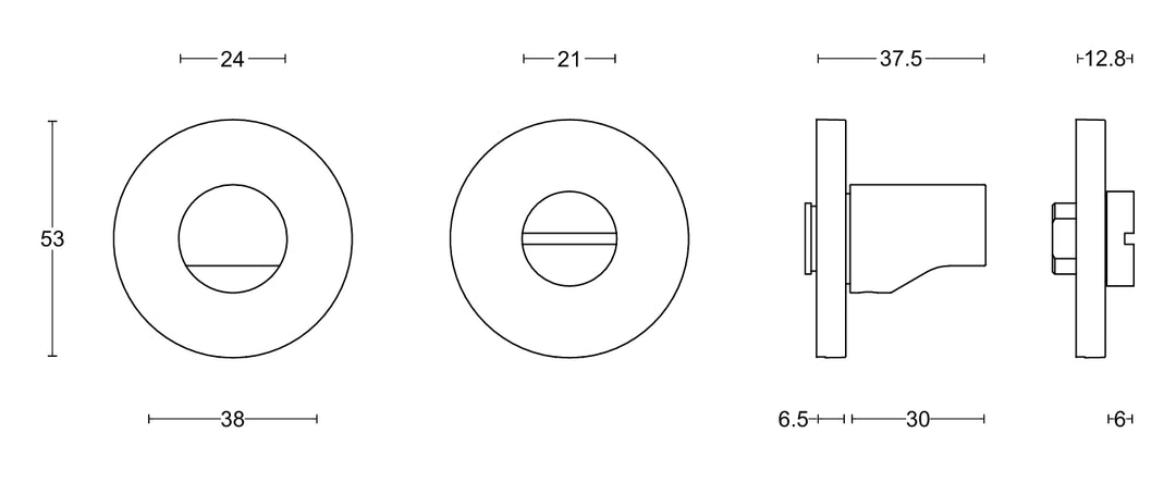 RIVIO GLWC53-ZI WC toilet privacy set
