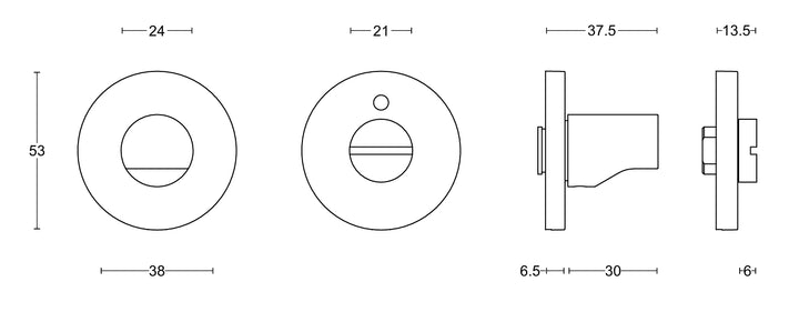 RIVIO GLWC53 WC toilet privacy set