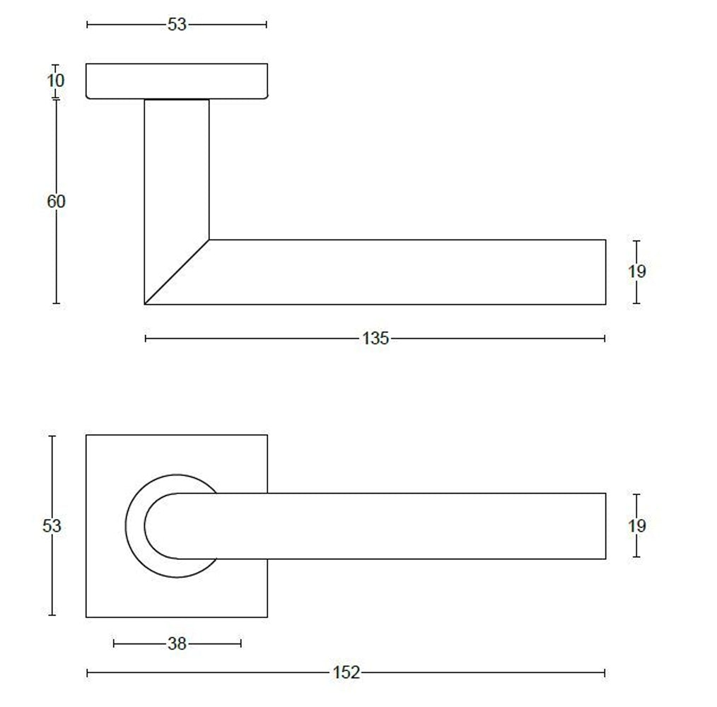 Basics LB2-19BSQ Lever Handle Set - Itfitz