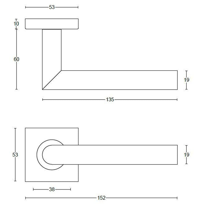 Basics LB2-19BSQ Lever Handle Set - Itfitz