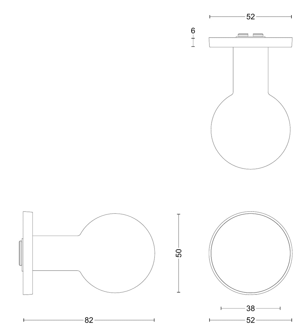 Basics LB501V fixed front door knob - itfitz