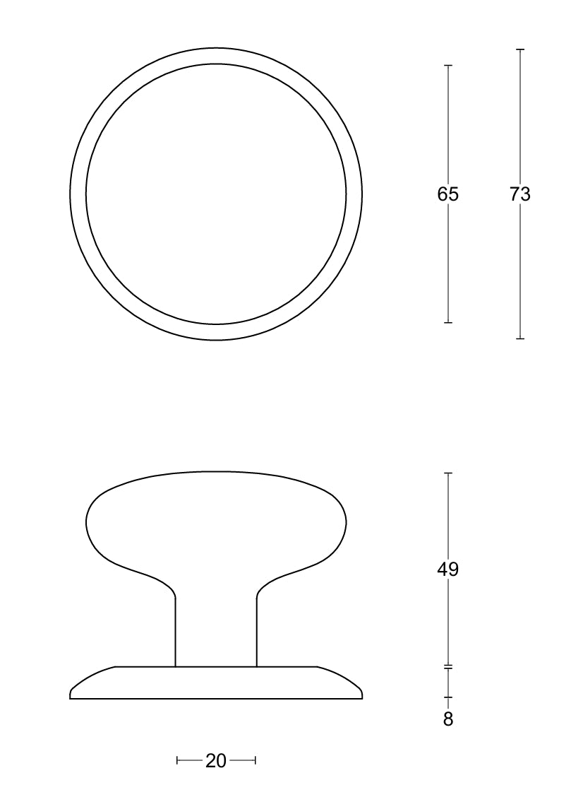 Basics LB65V fixed front door knob - itfitz