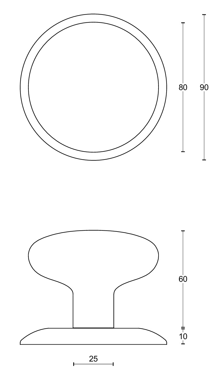 Basics LB80V fixed front door knob - itfitz