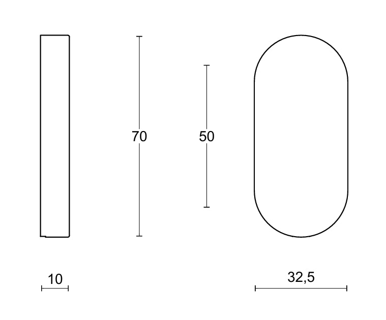 Basics LBB32 blank oval escutcheons