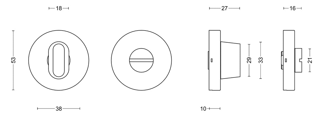 Basics LBWC50D WC privacy turn and release set