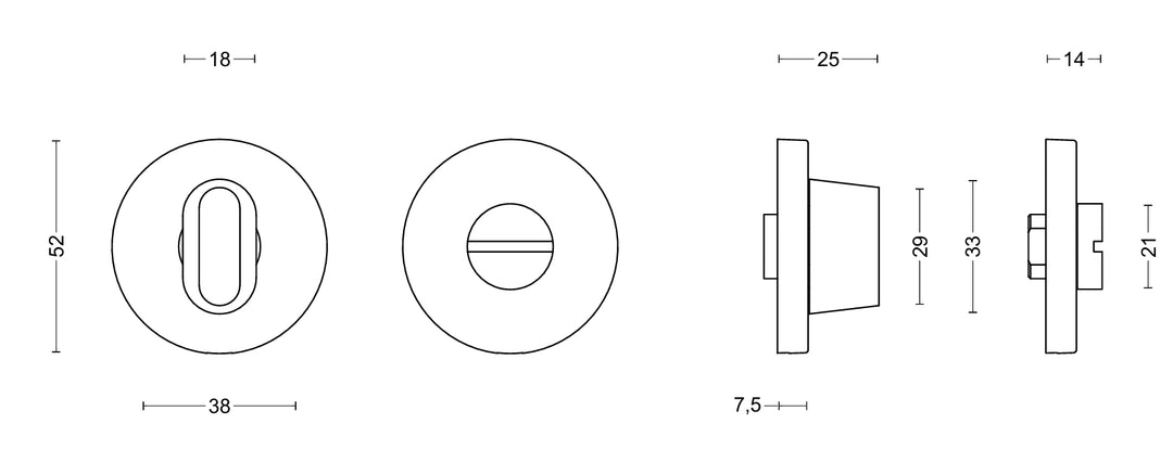 Basics LBWC50ZI WC privacy turn and release set