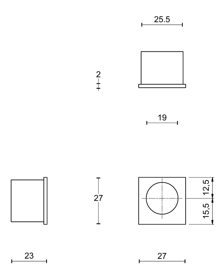 LSQ27 Square Flush Fingertip Edge Pull
