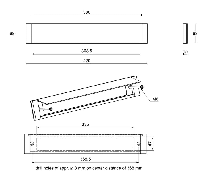 Square LSQ380BI internal letter flap