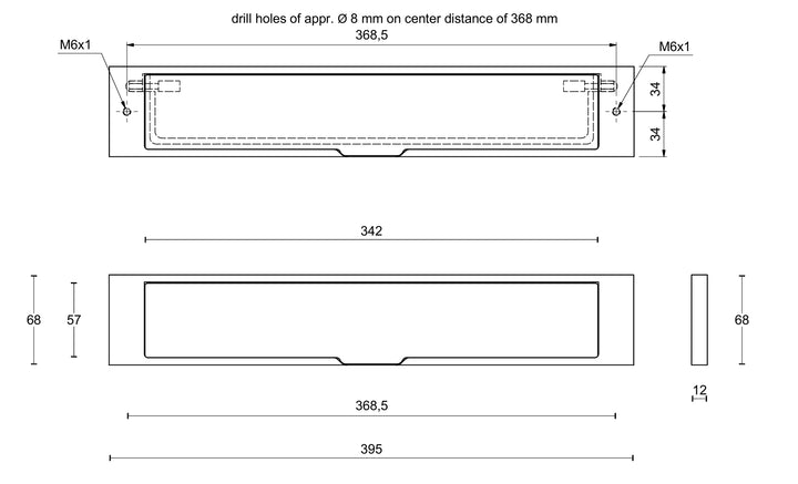 Square LSQ380 lift up letter slot plate