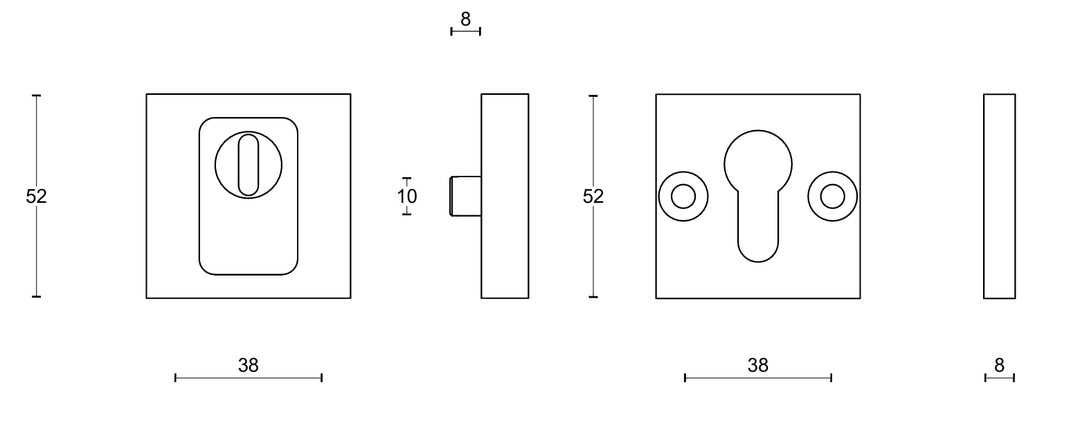 LSQVEIL-KT solid stainless steel security escutcheon with cylinder protection cover