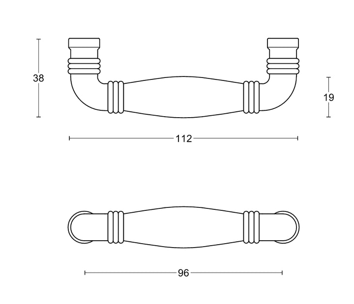 Timeless MG1934 solid cabinet handle