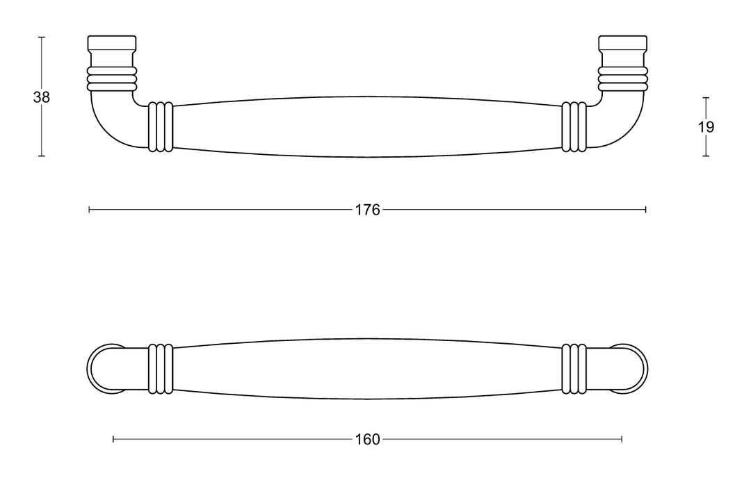 Timeless MG1934 solid cabinet handle