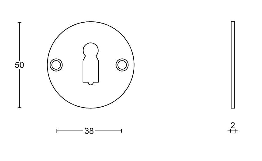 Timeless MSN50 lever keyhole escutcheon