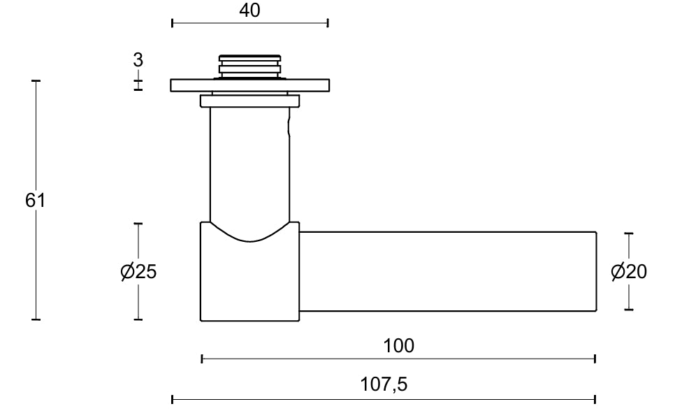 Formani Piet Boon One PBL20P236 lever handle on plate technical drawing - itfitz