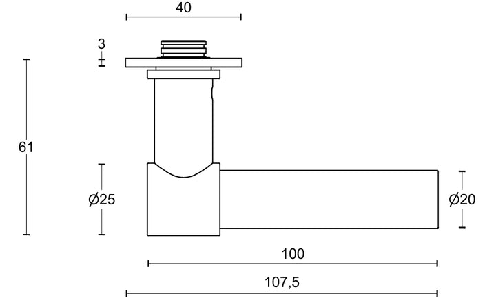 Formani Piet Boon One PBL20P236 lever handle on plate technical drawing - itfitz