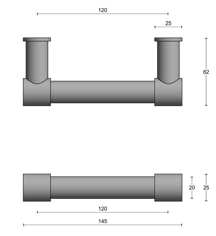 Piet Boon PB120 Window Handle technical drawing