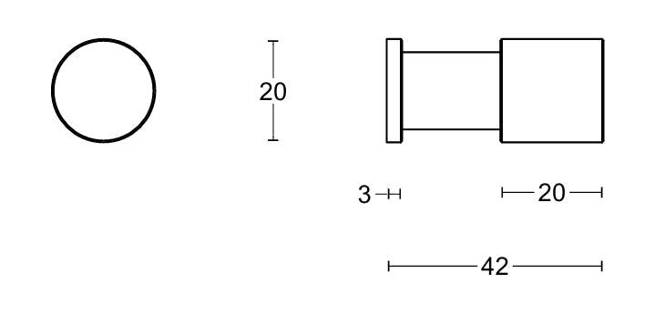 Piet Boon One PB20 Set of Two Hooks technical drawing