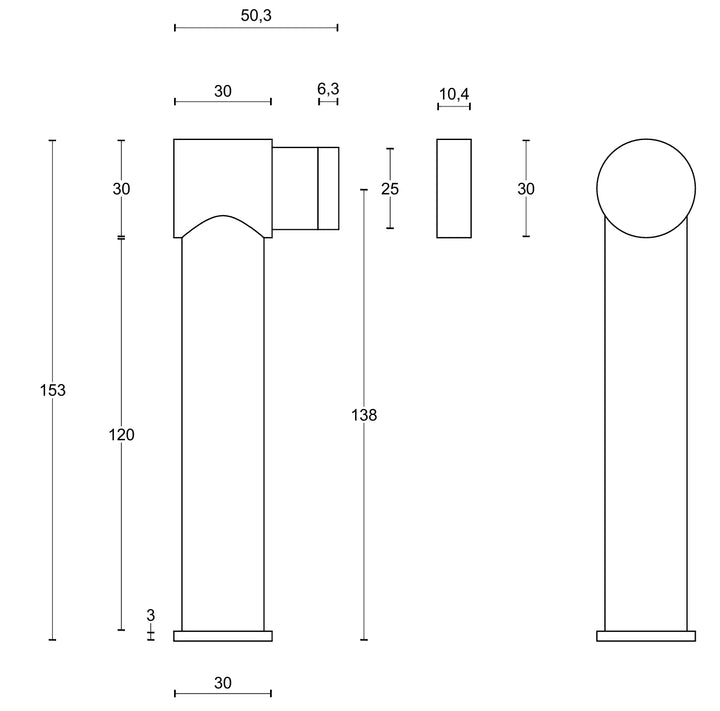 Piet Boon One PB30 Magnetic Floor Door Stop technical drawing