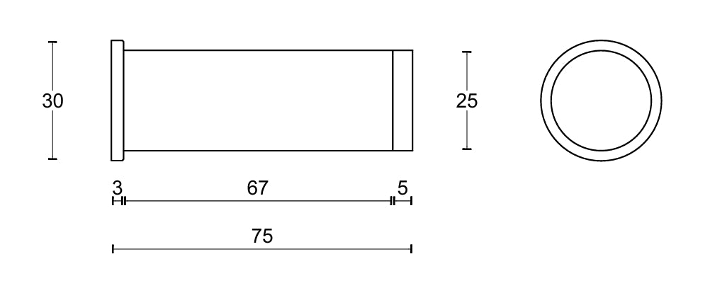 Piet Boon One PB75 Door Stop Technical Drawing