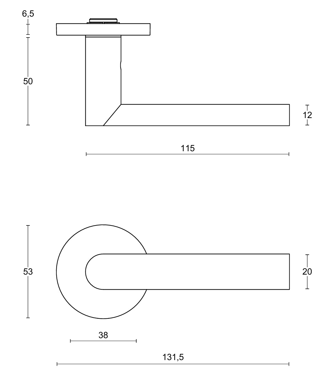 ARC PBA100 lever handle set