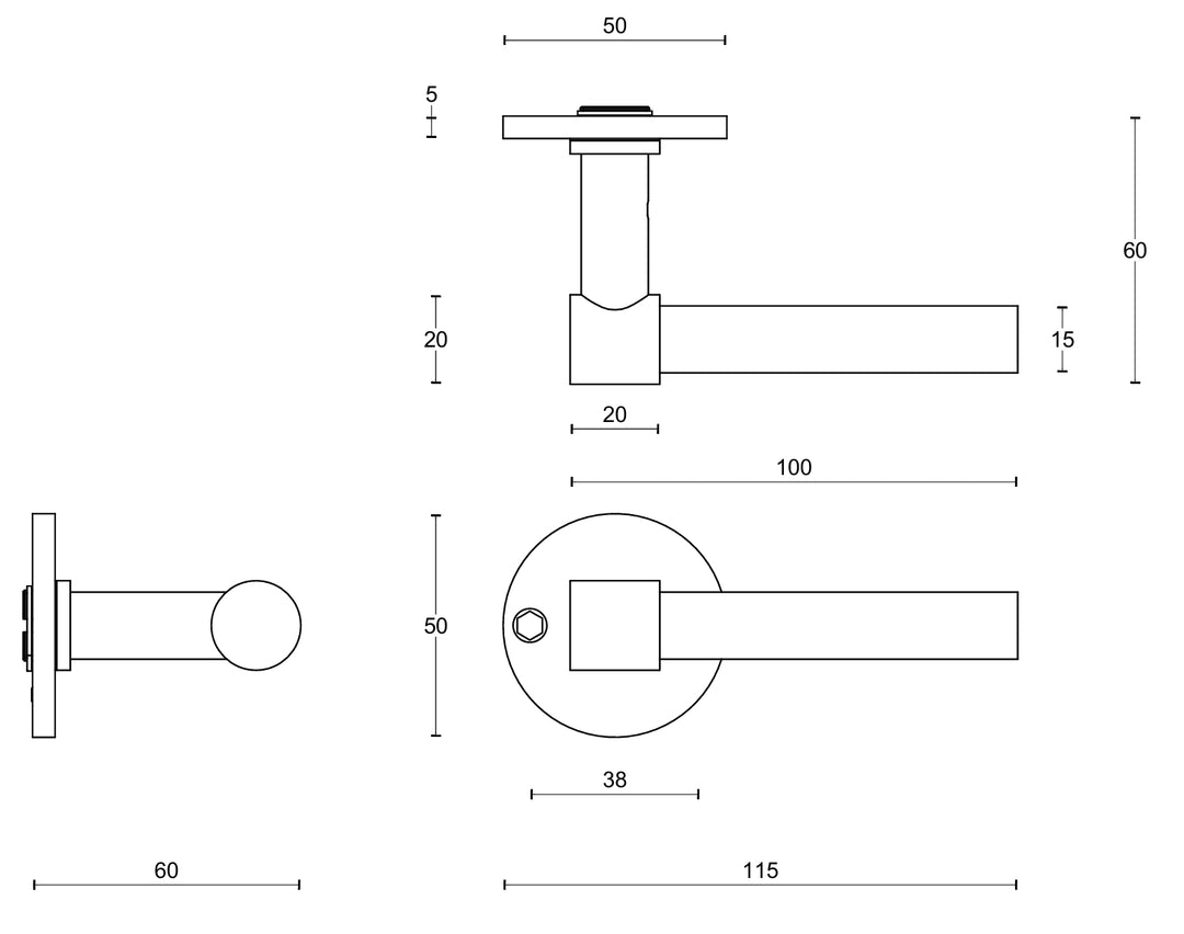 Piet Boon PBL15/50 lever handle set