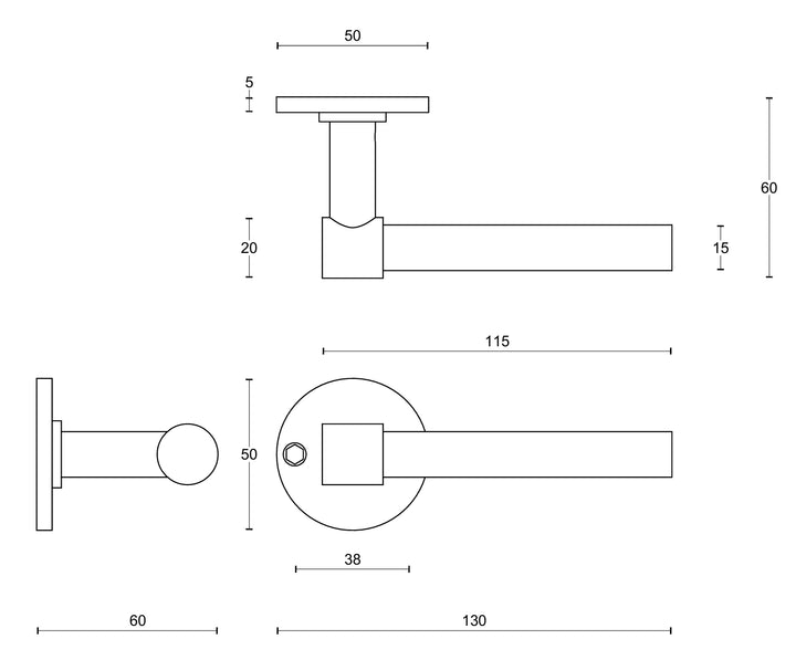 Piet Boon PBL15XL/50 lever handle set - itfitz