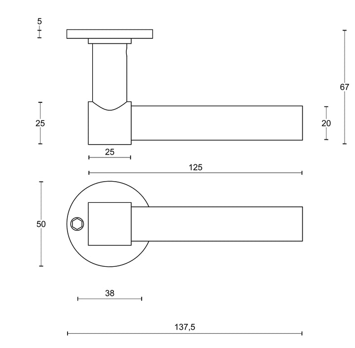 Piet Boon PBL20XL/50 lever handle set