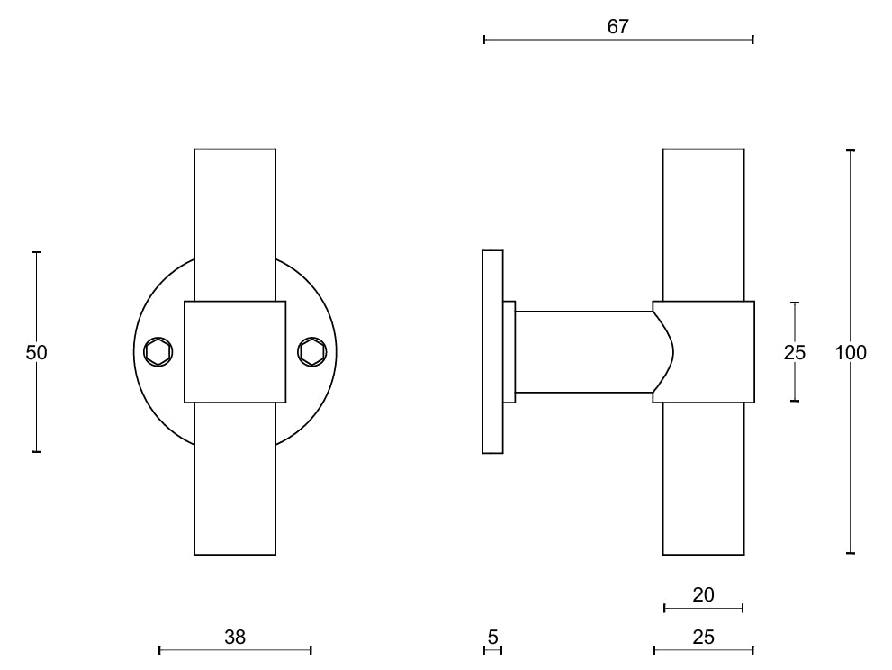 Piet Boon PBT100V fixed front door knob - itfitz