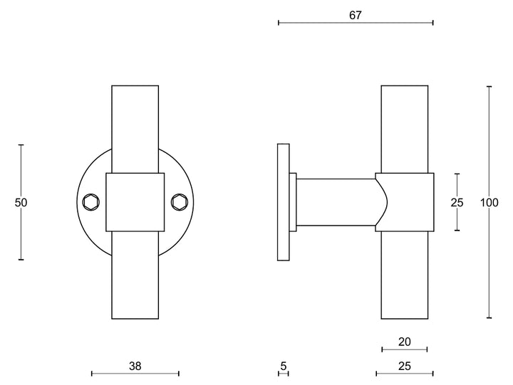 Piet Boon PBT100V fixed front door knob - itfitz