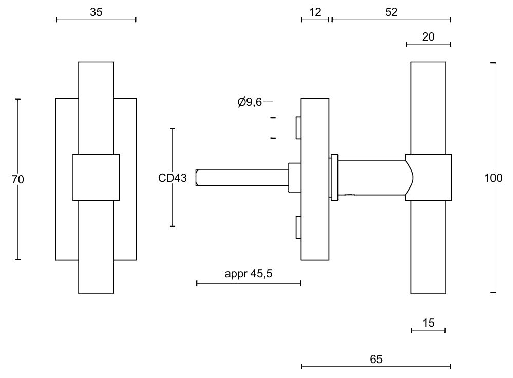 Piet Boon PBT15-DKLOCK locking window handle - itfitz