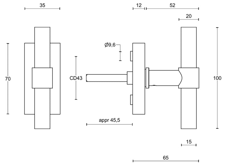 Piet Boon PBT15-DKLOCK locking window handle - itfitz