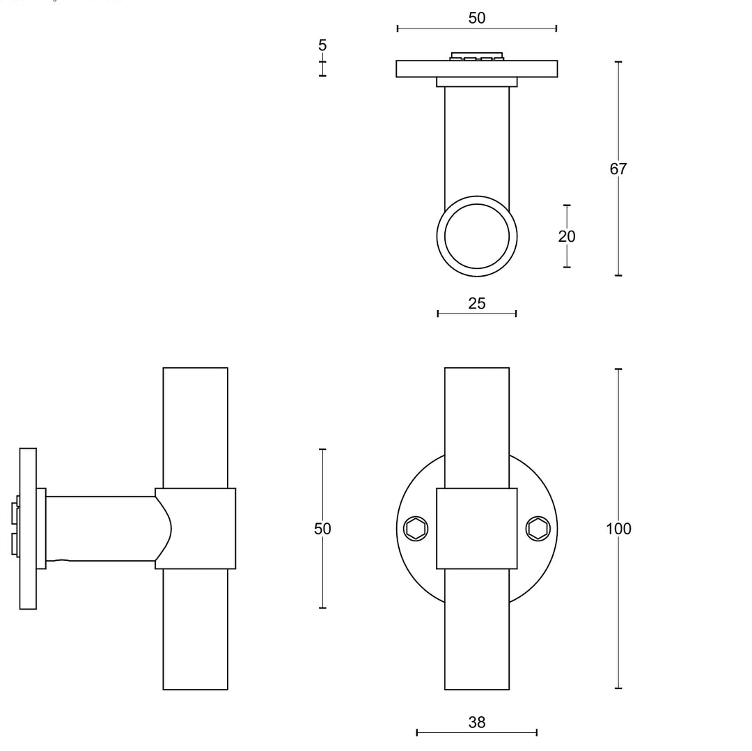 Piet Boon PBT20/50 lever handle set