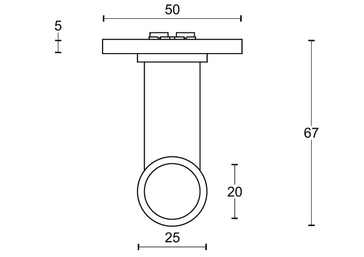 Piet Boon One PBTXL20/50 Lever Handle Set technical drawing 2