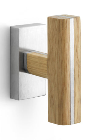 PBT22-DK stainless steel and oak wood non-locking tilt and turn window handle