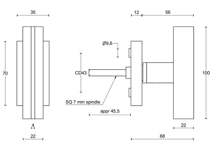 PBT22-DK stainless steel and oak wood non-locking tilt and turn window handle