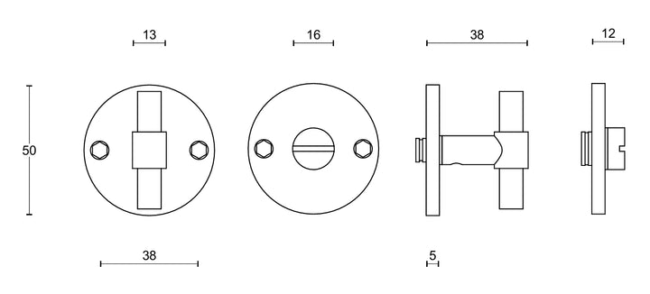 Formani Piet Boon One PBWC50 WC set Technical drawing