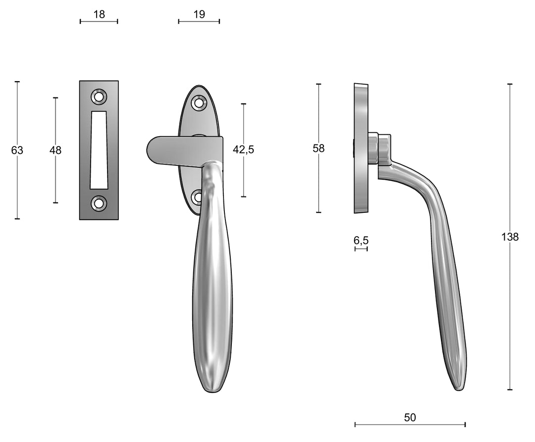 Timeless RB-1938 casement fastener