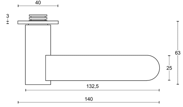 Formani Tense BB102P236 Lever Handle on Plate technical drawing - itfitz