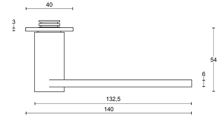 Formani Tense BB103P236 Lever Handle on Plate technical drawing - itfitz