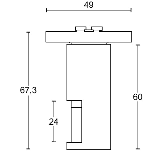 Formani Tense BB104G Sprung Lever Handle on Plate technical drawing - itfitz