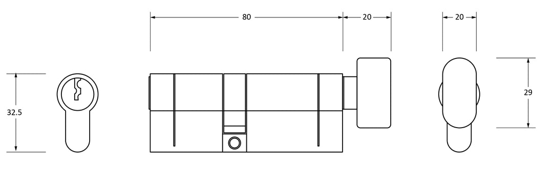 From The Anvil 5pin Euro Cylinder Thumbturn - Standard Differ