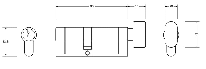 From The Anvil 5pin Euro Cylinder Thumbturn - Standard Differ